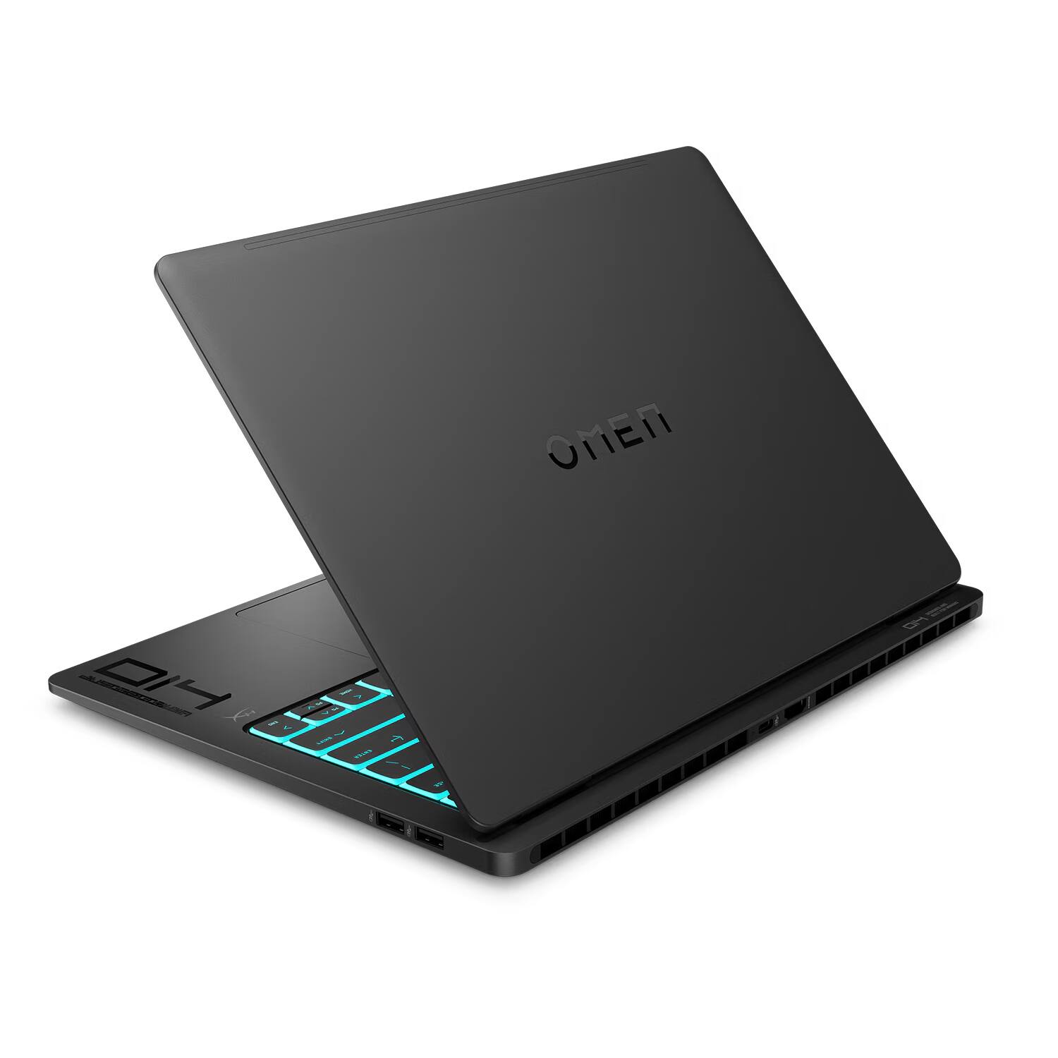 Alt View 5. HP - HP OMEN Laptop 14.0 2.8K Display (Ultra 7-255H, 32GB, 1TB SSD, NVIDIA GeForce RTX 5060, Win 11 Pro) w/USB Hub - Shadow Black.