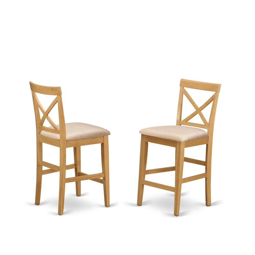 Front. East West Furniture - CFPB3-OAK-C 3 Pc counter height pub set - Dining Table and 2 counter height Dining chair. - Oak.