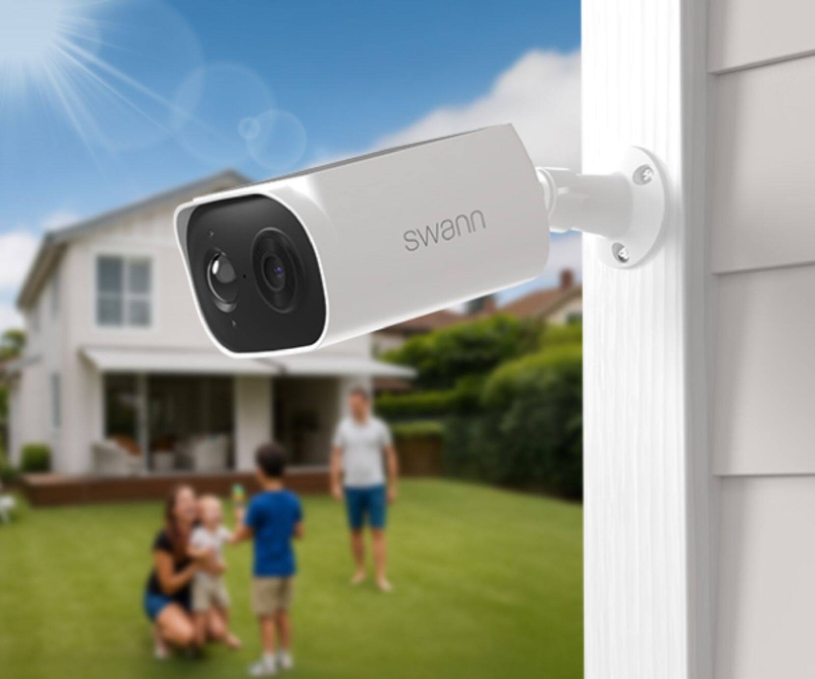 Alt View 4. Swann - EVO Solar 2K Wireless Security Camera w 16GB Card - White.