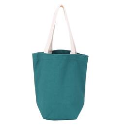 Unique Bargains - Canvas Tote Bag, 3.5"x3.5" Small Grocery Bag with Handles, Cute Handbag for Birthday Gifts DIY Craft - Peacock Blue