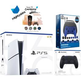 PlayStation 5 Slim Disc with Extra Controller, Pro Gamer Starter Kit and MightySkins Decal Voucher - PlayStation 5