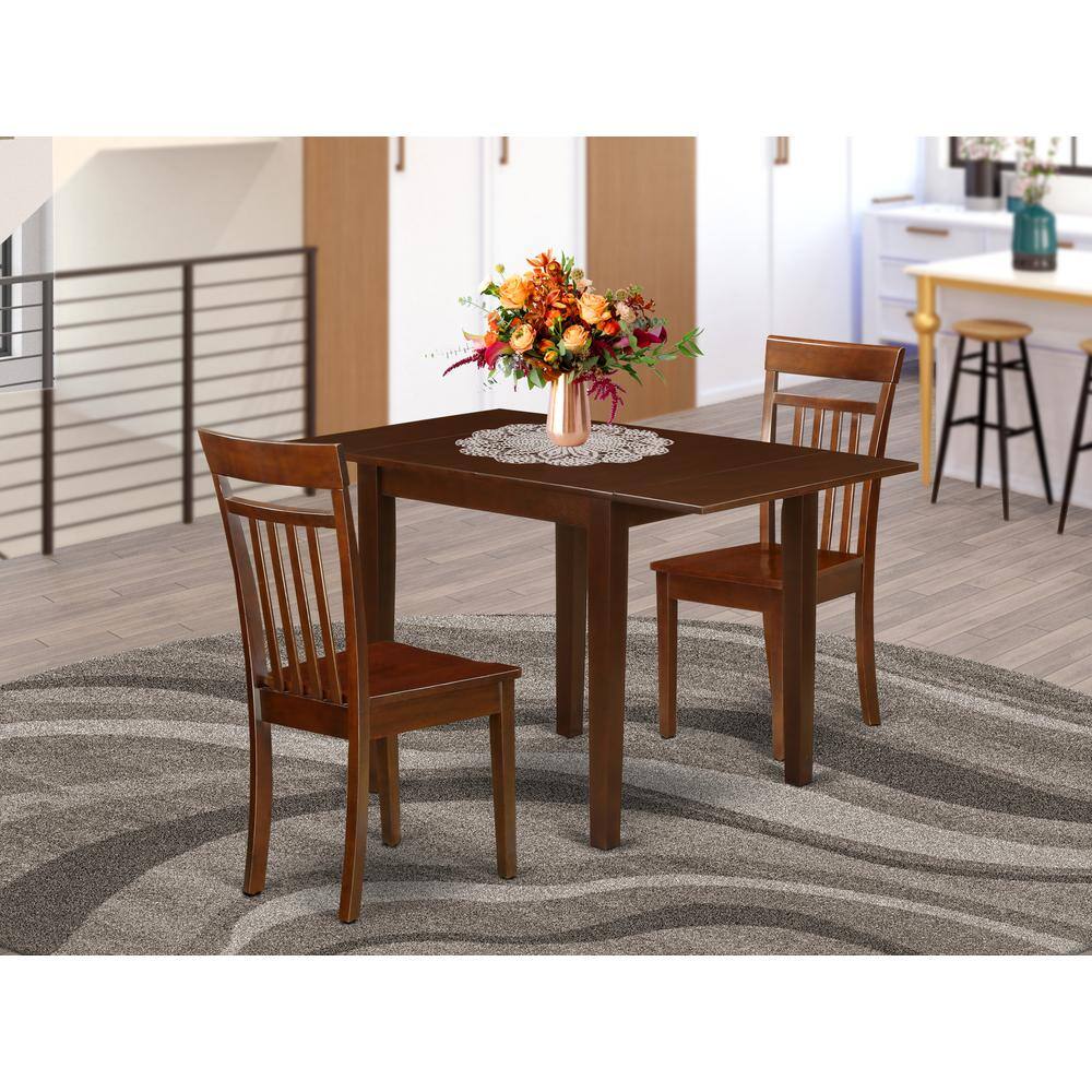 Angle. East West Furniture - Dining Room Set Mahogany - Brown.