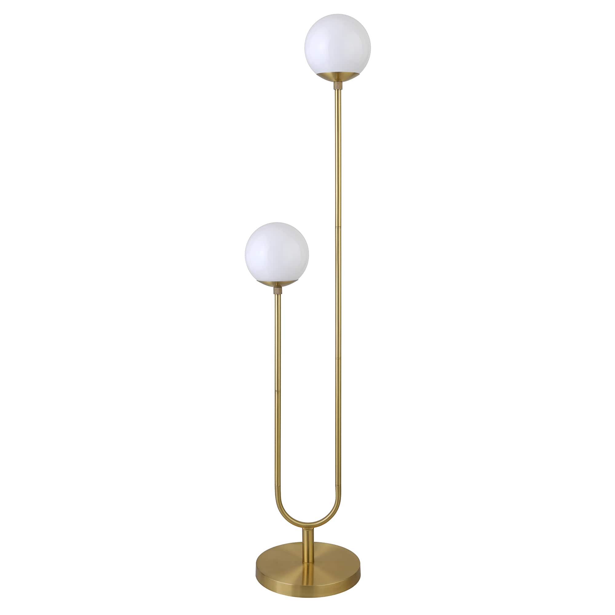 Front. Camden&Wells - Dufrene 2-Light Floor Lamp - Brass.