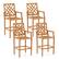 Front. Costway - 4 PCS Patio Teak Wood Bar Stool with Ergonomic Backrest Armrests & Footrest Outdoor - Natural.