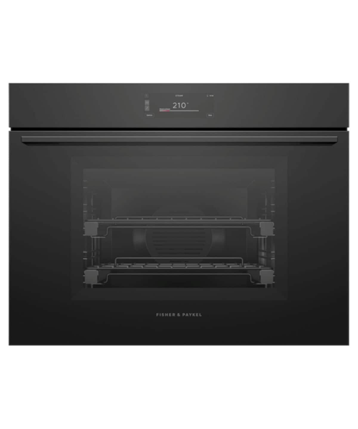 Fisher & Paykel - 30" 3 Cu. Ft. Single Combination Steam Oven, 6.8" Touchscreen - Minimal (Soft - Black
