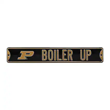 Front. Authentic Street Signs - Black Purdue Boilermakers 6" x 36" College Ave Street Sign - Black.