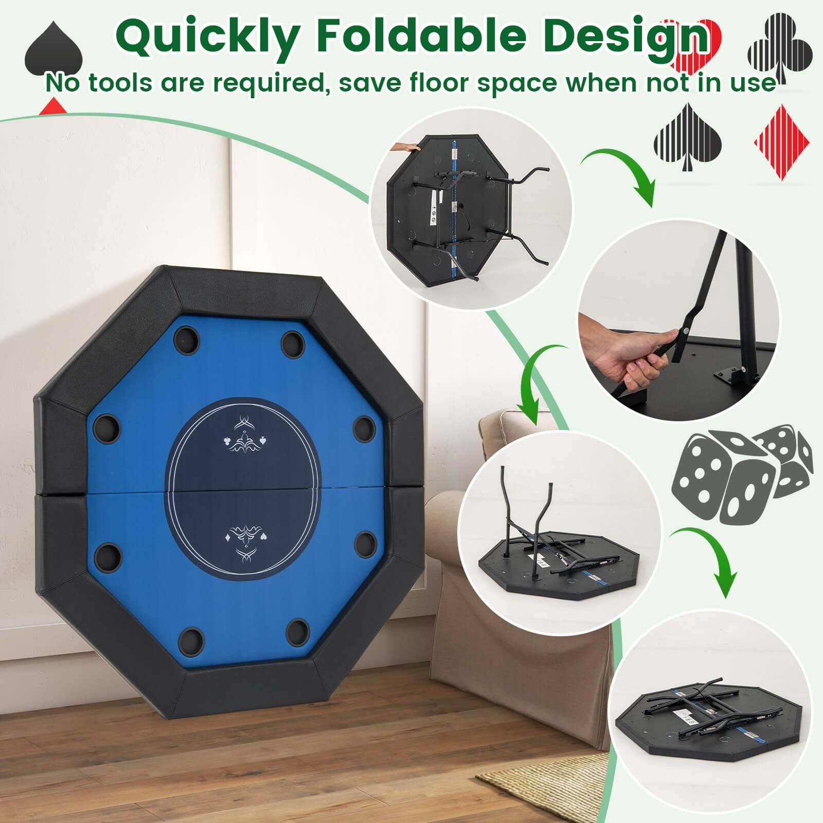 Quickly Foldable Design
No tools are required, save floor space when not in use