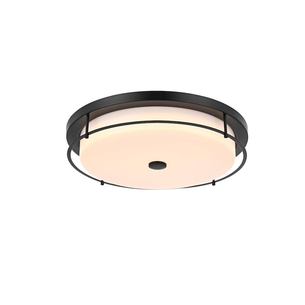 Back. Living District - Kolson 20 Inch Led Flush Mount Ceiling Light In Black - Black.