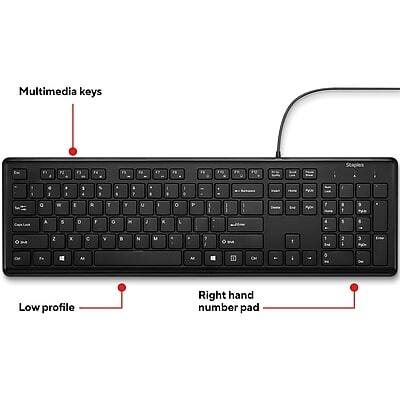 Multimedia keys  
Low profile  
Right hand number pad