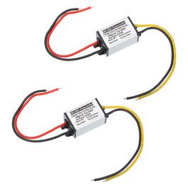 Unique Bargains - 2pcs DC 12-24V to 5V 3A 15W Step Down Converter IP67 Waterproof for Car Truck Solar System - White