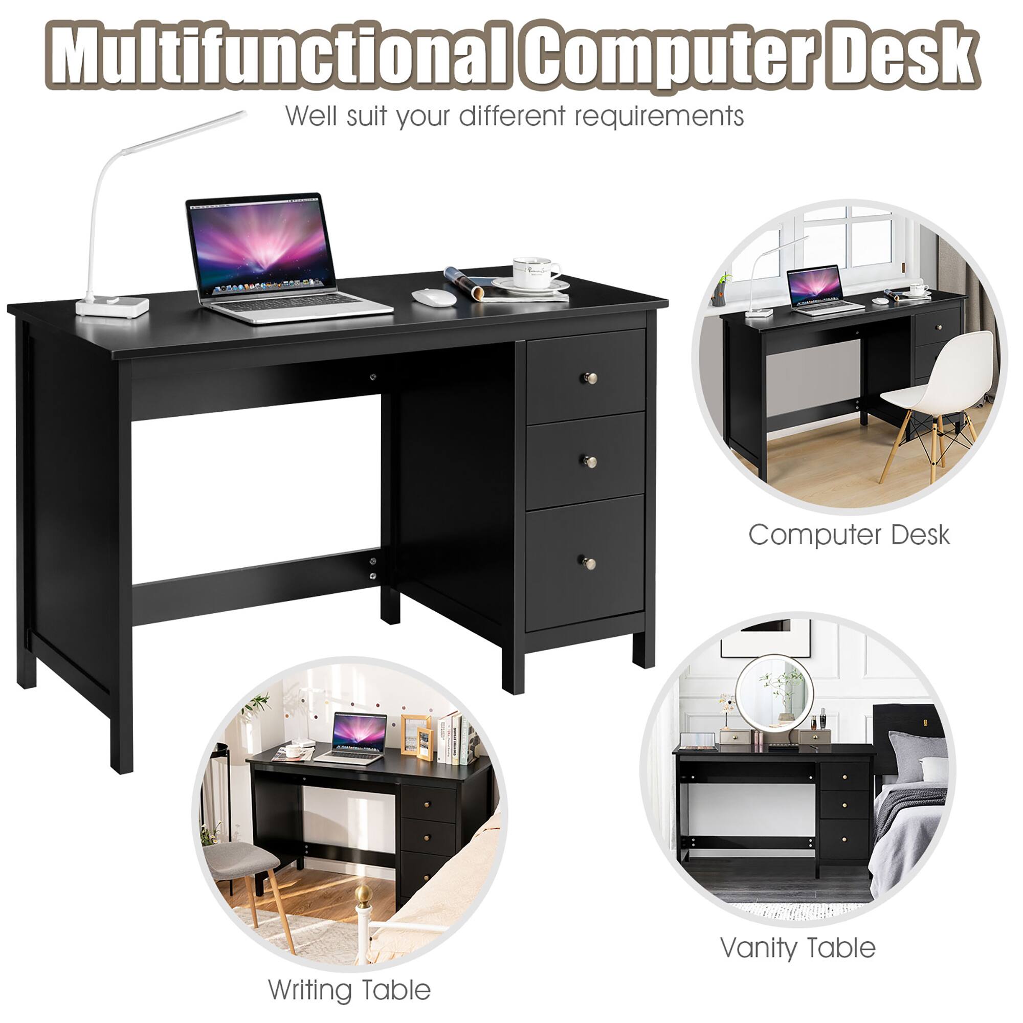 Multifunctional Computer Desk, Computer Desk, Writing Table, Vanity Table
