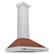 Left. ZLINE - ZLINE 36 in. Convertible Satin Steel Wall Mount Range Hood with Copper Shell and Steel Handle - Stainless Steel.