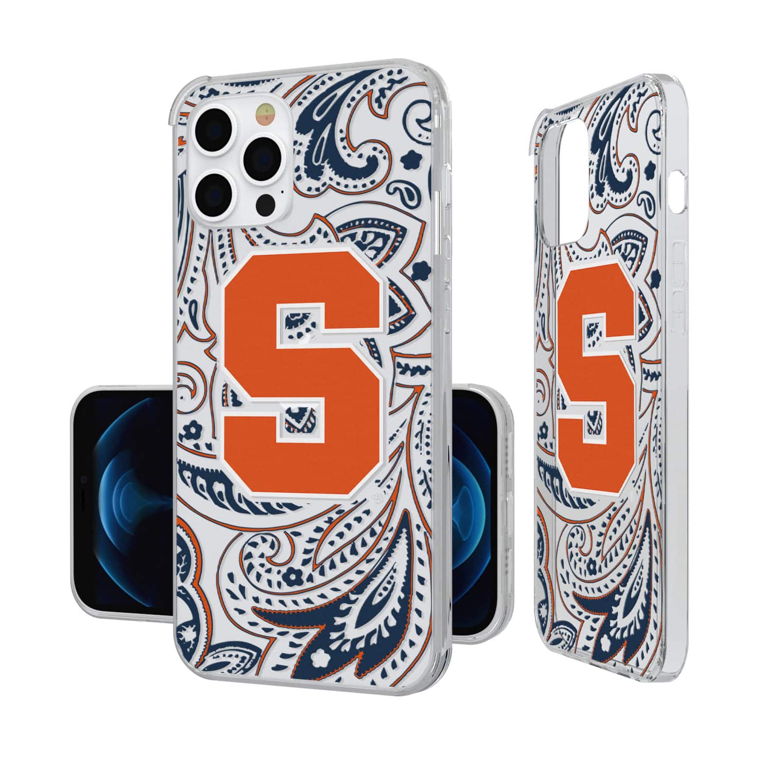 Keyscaper - NCAA - Syracuse Orange iPhone Paisley Design Clear Case - 14 Pro - Multicolor