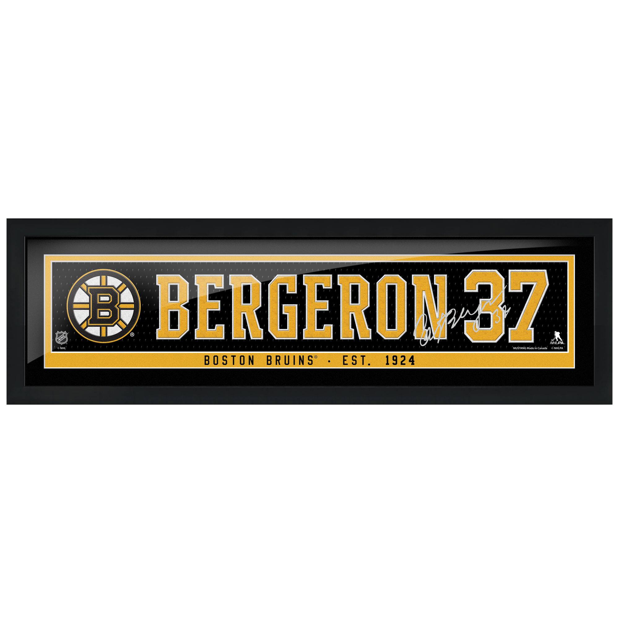 Patrice Bergeron Framed Player Name Bar Replica Authentic Photo