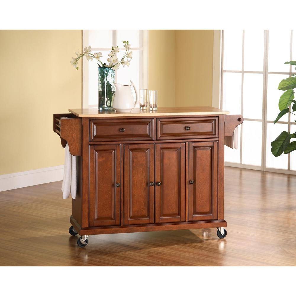 Alt View 1. Crosley Furniture - Full Size Wood Top Kitchen Cart - Cherry.