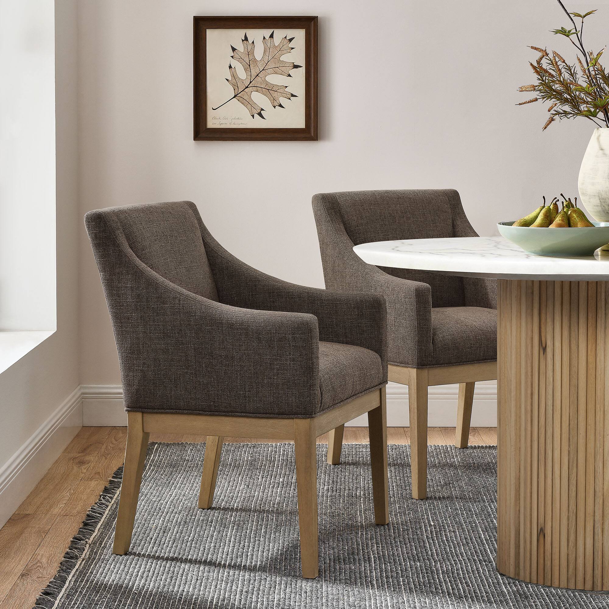 Alt View 4. Modway - Alton Fabric Upholstered Dining Armchair by Modway - Mocha Natural.