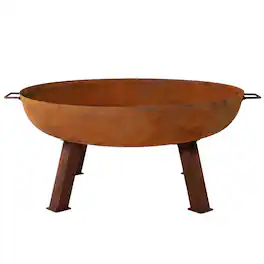 Sunnydaze - 34ic Cast Iron Fire Pit Bowl with Stand - Rust