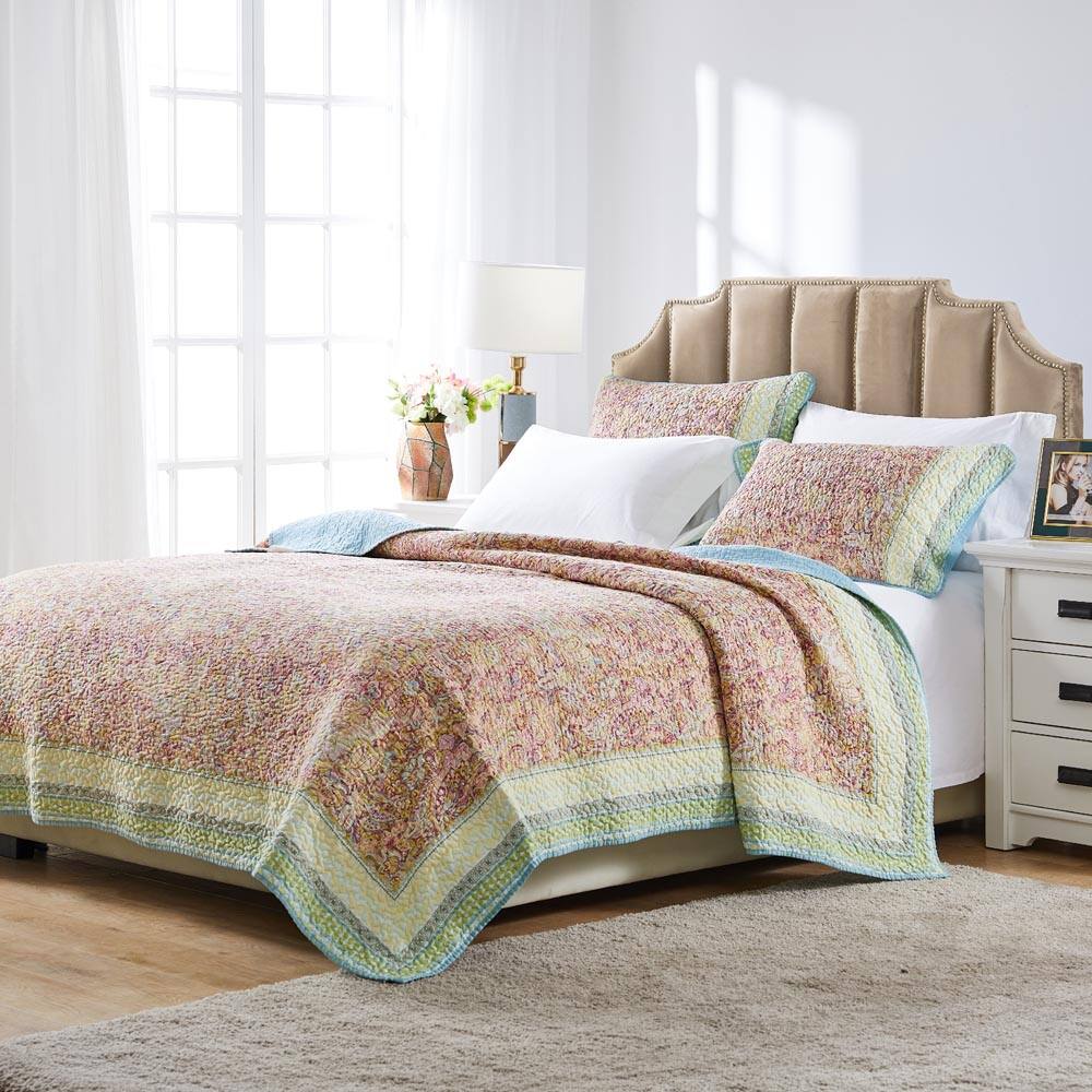 Front. BreeBe - Palisades Quilt Set 3-Piece King/Cal King - Pastel.