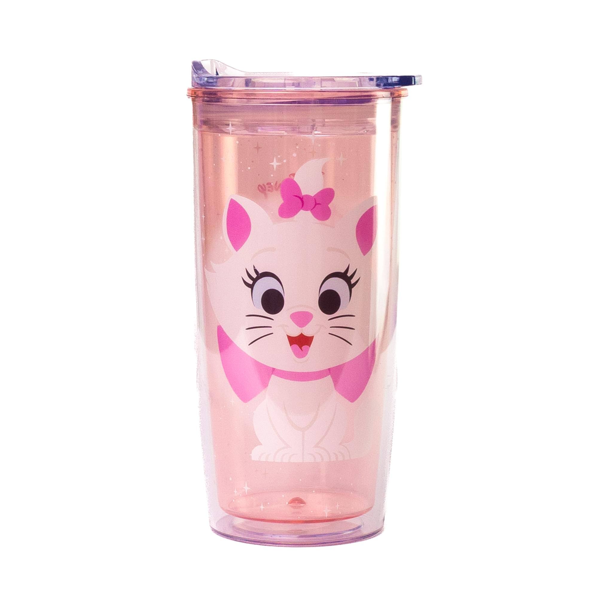 Front. Silver Buffalo - Disney 100 The Aristocats Marie Plastic Travel Tumbler | Holds 20 Ounces - Pink.