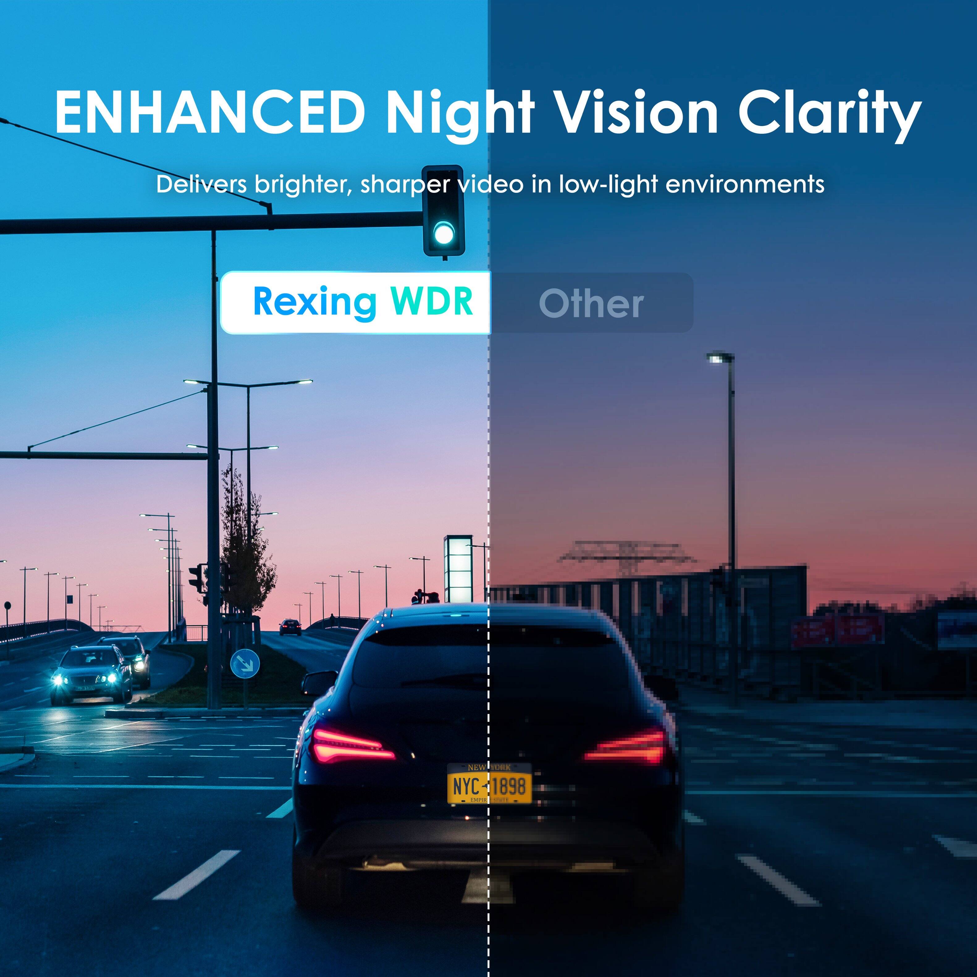 ENHANCED Night Vision Clarity  
Delivers brighter, sharper video in low-light environments  
Rexing WDR  
Other  
NYC 1898