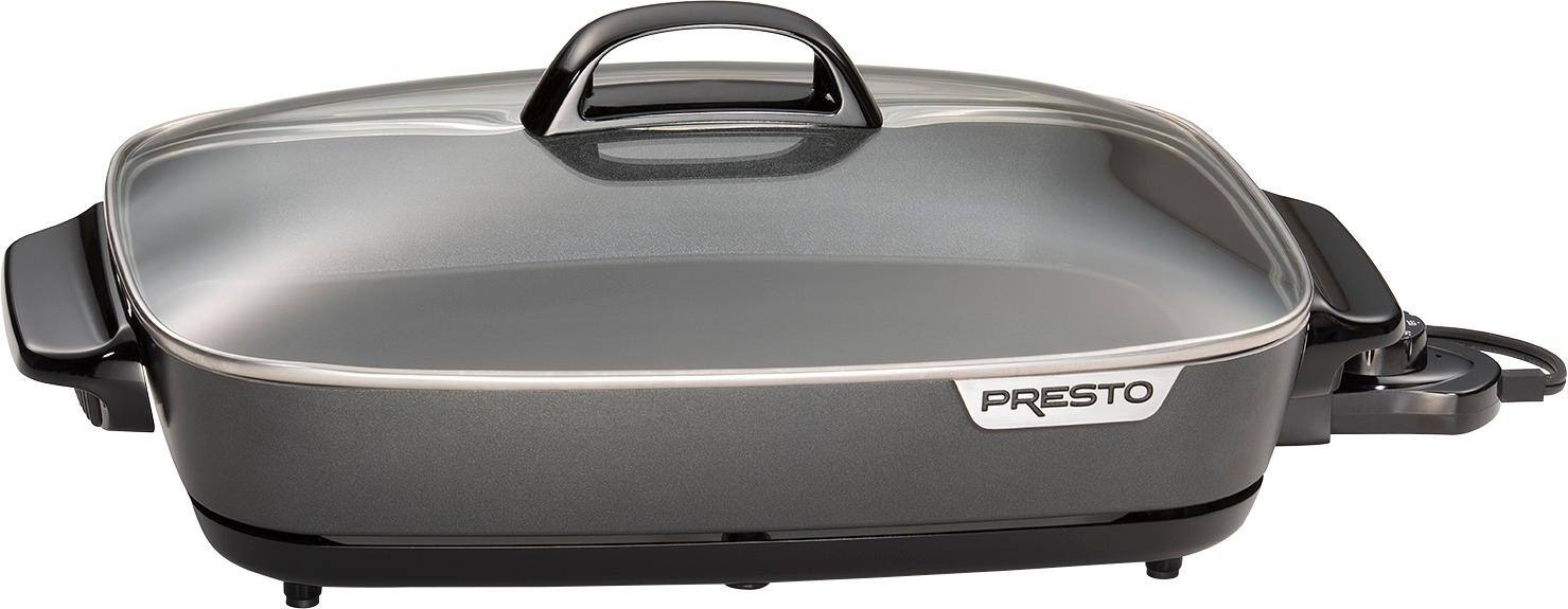 Angle. Presto - Slimline 16" Electric Skillet - Black/Stainless.