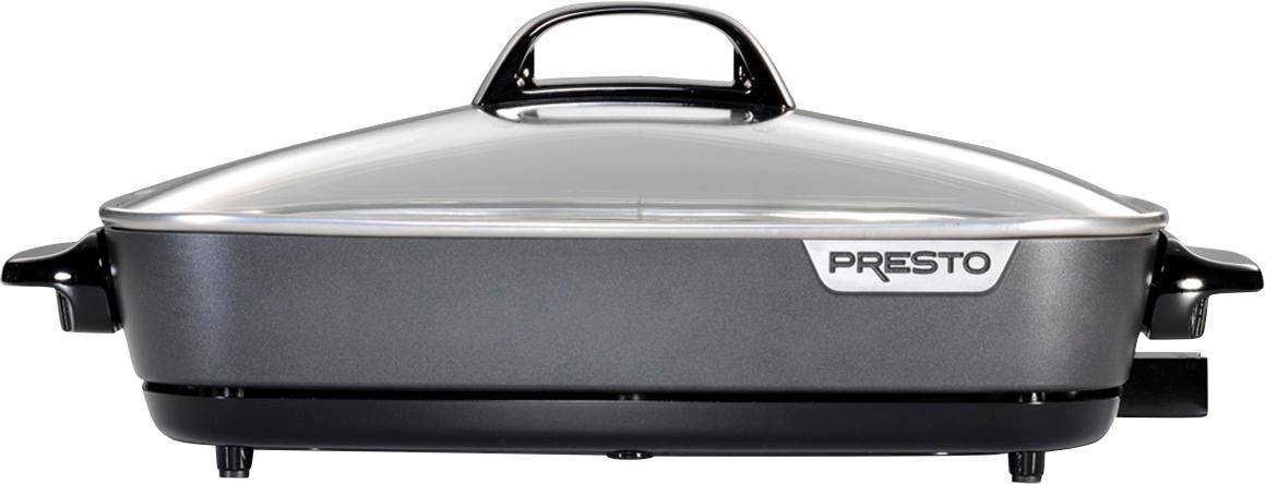 Front. Presto - Slimline 16" Electric Skillet - Black/Stainless.