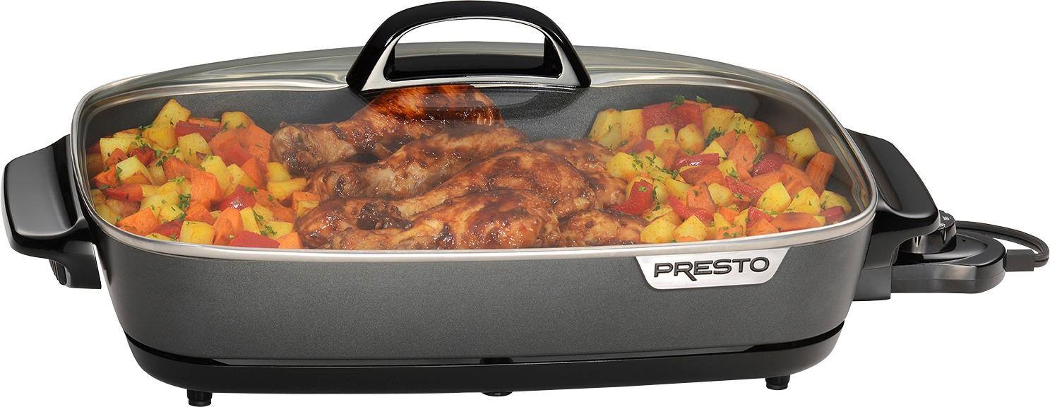 Alt View 11. Presto - Slimline 16" Electric Skillet - Black/Stainless.