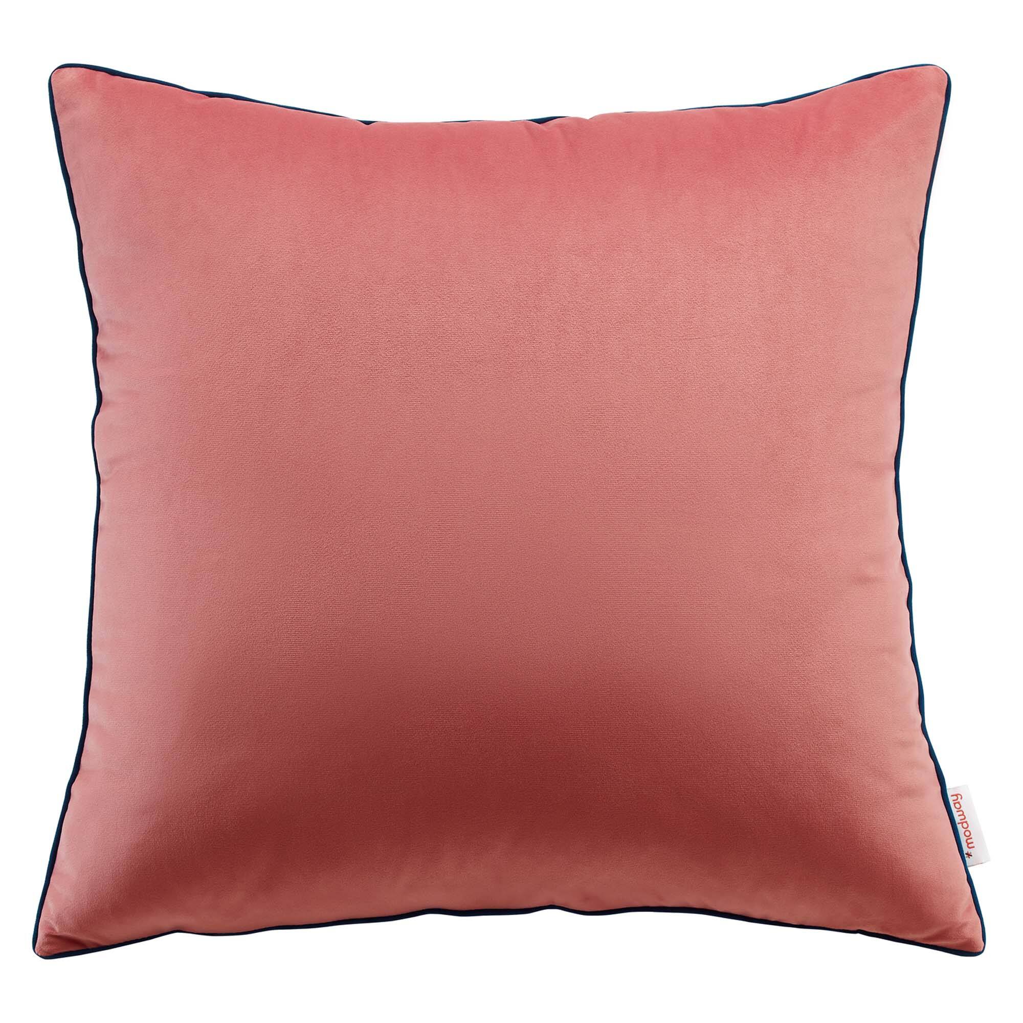 Angle. Modway - Accentuate Performance Velvet Throw Pillow by Modway - Blossom Navy.