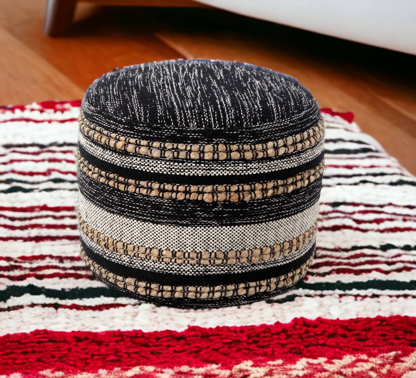 Alt View 2. Hivvago - Hivvago 18 Inch x 18 Inch x 14 Inch  Inch Pouff Ottomans - Black, White.