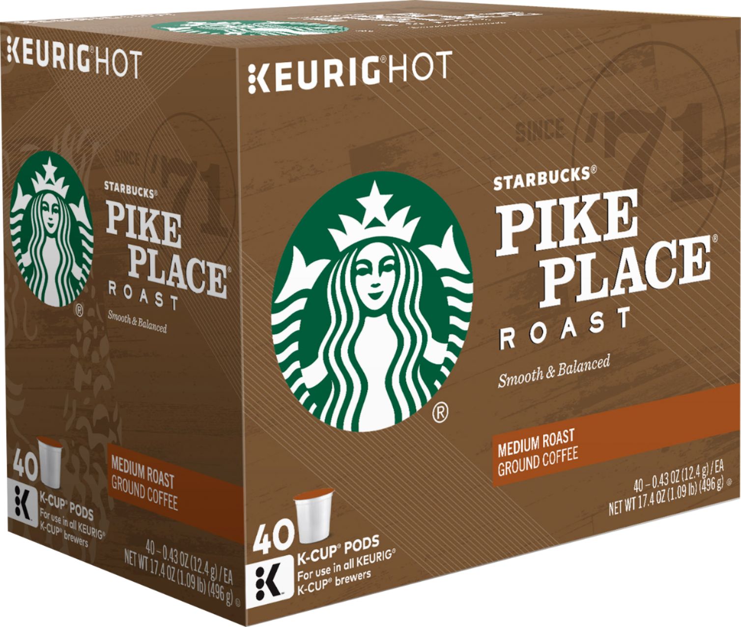Angle View: Starbucks Pike Place Coffee Keurig K-Cup Pods 353578