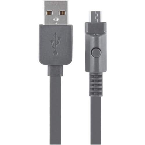 Front. Xentris - 4' USB-to-Micro USB Charge-and-Sync Cable - Gray.