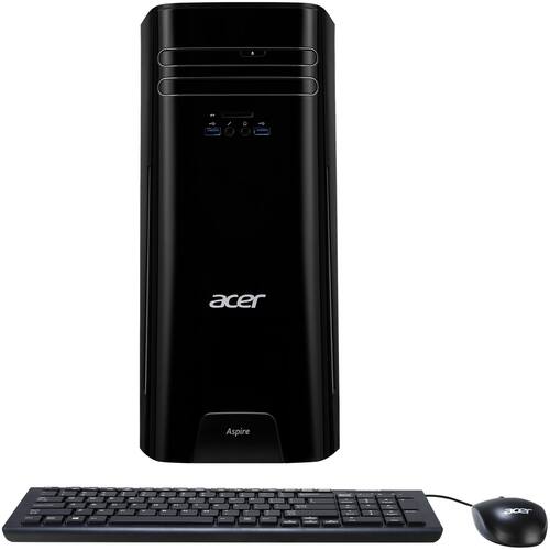 Acer - Aspire Desktop - Intel Core i7 - 8GB Memory - 1TB Hard Drive - Black - Larger Front