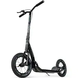 Large Kick Scooter for Adults & Teens – 12" Air Tires, 300lbs Capacity, Wide Deck – Madd Gear Metro Urban Glide 300 - BLACK/GREY