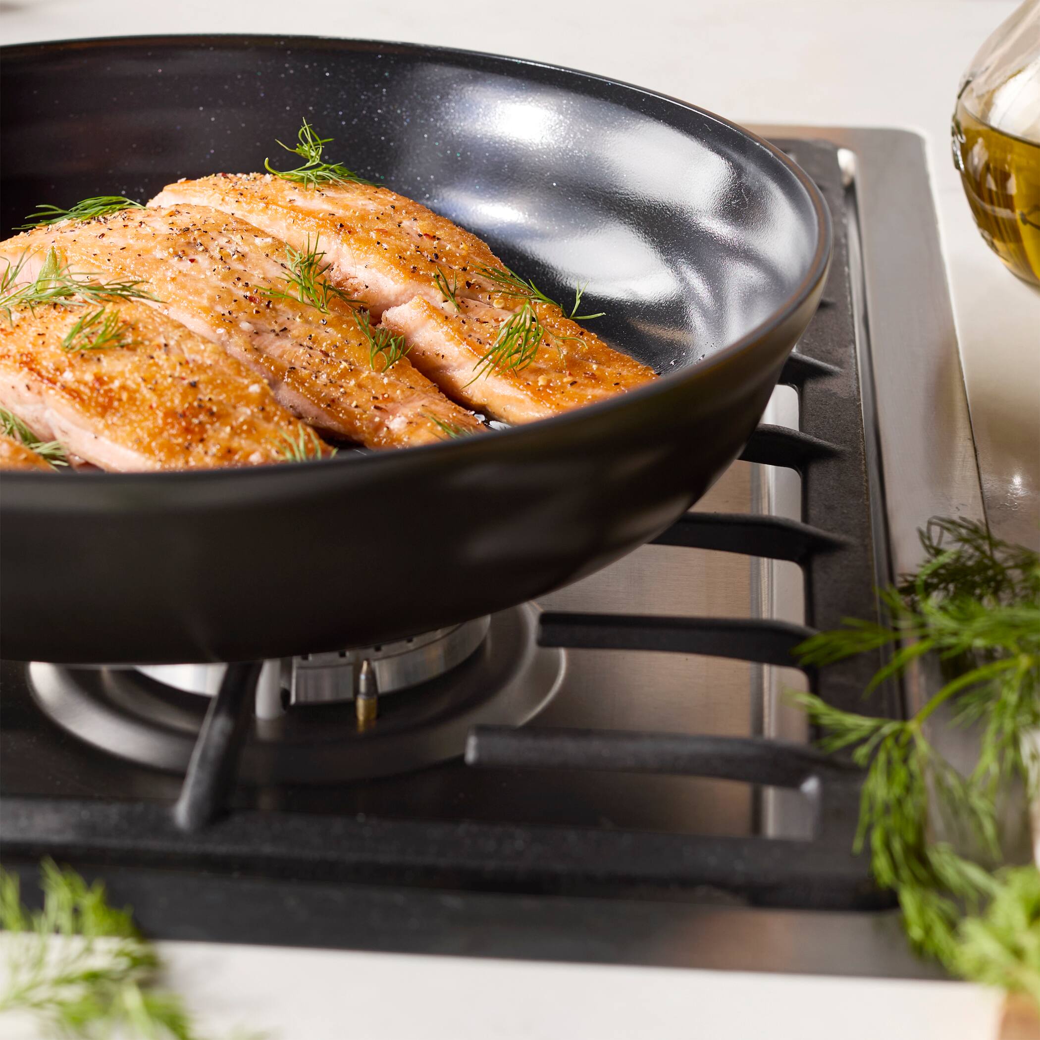 Alt View 4. ZWILLING - ZWILLING Motion Ceramic Hard Anodized 12-inch Aluminum Nonstick Fry Pan - Black.