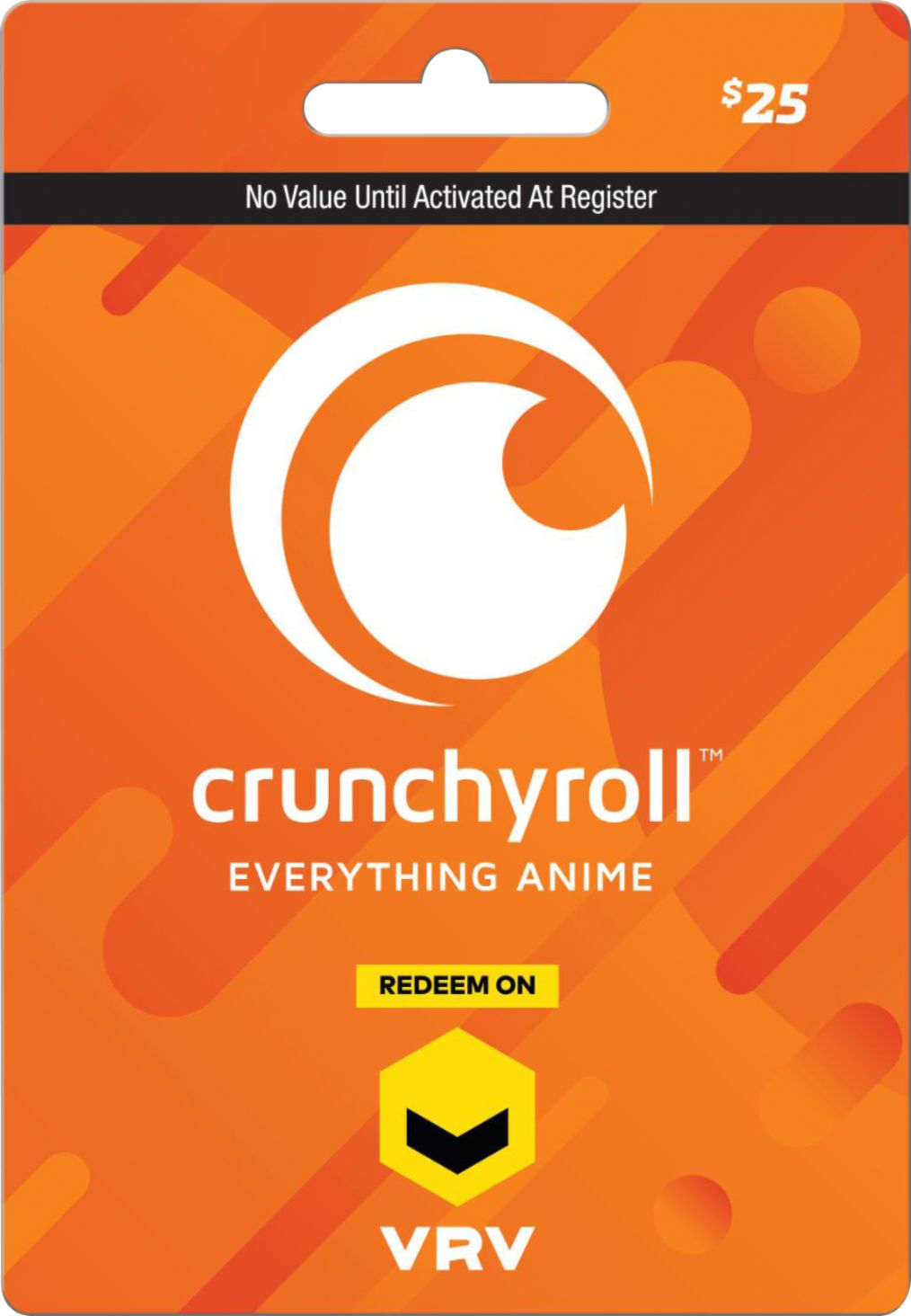 Crunchyroll 25 Gift Card Crunchy Roll On Vrv Gc 25 Best Buy