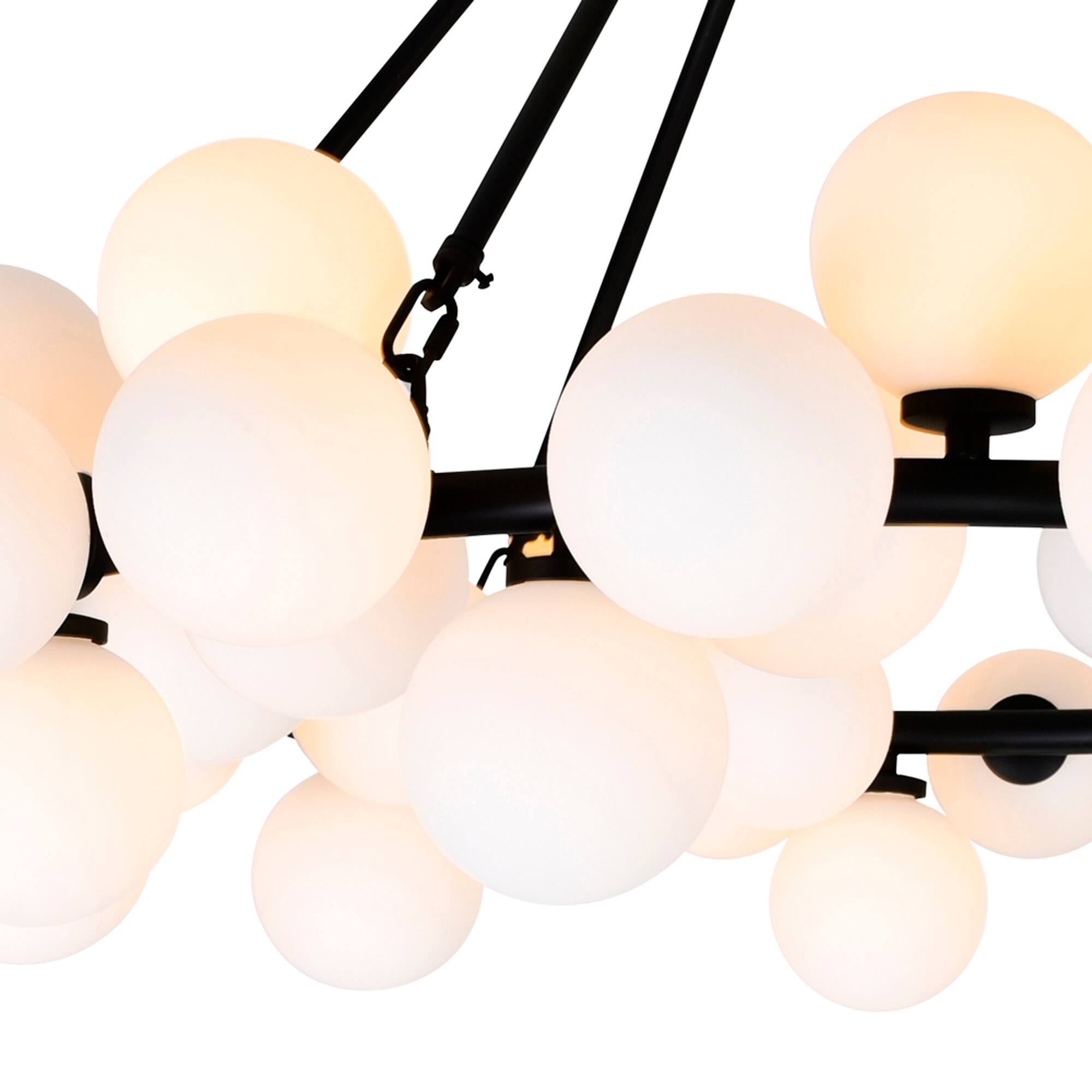 Left. CWI Lighting - Arya 70 Light Chandelier With Black Finish - Black.