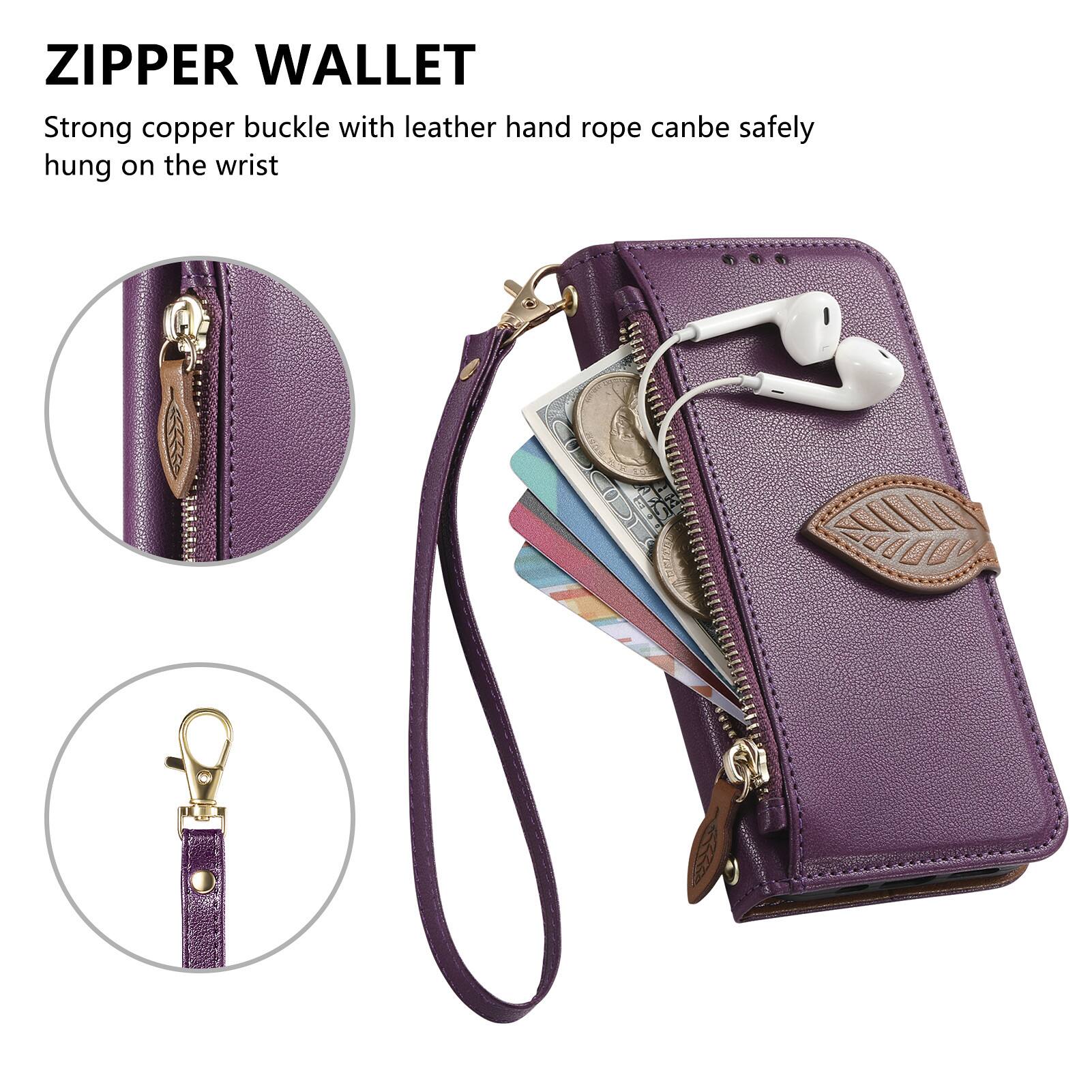 ZIPPER WALLET

Strong copper buckle with leather hand rope can be safely hung on the wrist