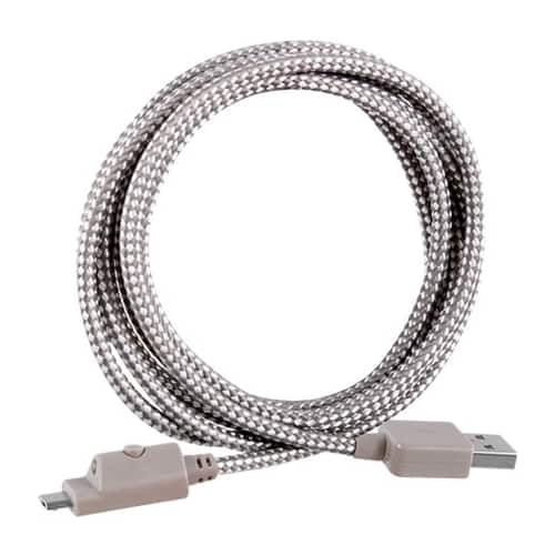 Front. Xentris - 6' Micro USB-to-USB Cable - Beige.