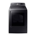 Samsung - 7.4 Cu. Ft. Extra-Large Capacity Electric Dryer with Steam - Fingerprint Resistant Black Stainless Steel - Front_Standard