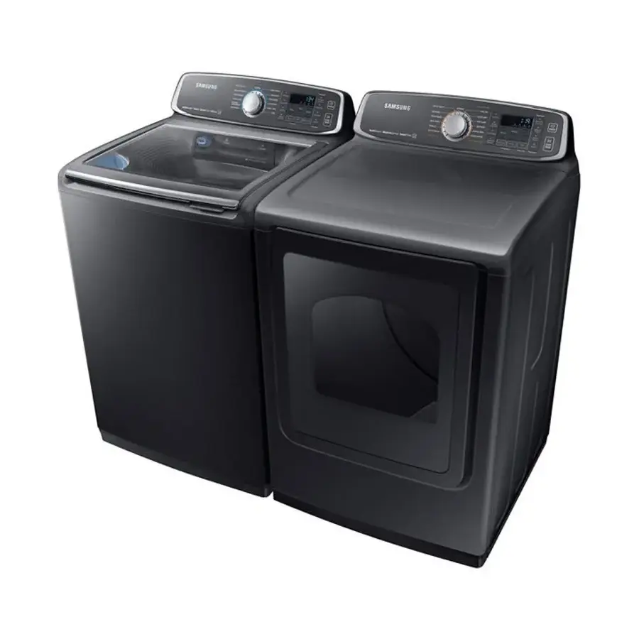 Alt View 12. Samsung - 7.4 Cu. Ft. Electric Dryer with Steam and Sensor Dry - Black Stainless Steel.