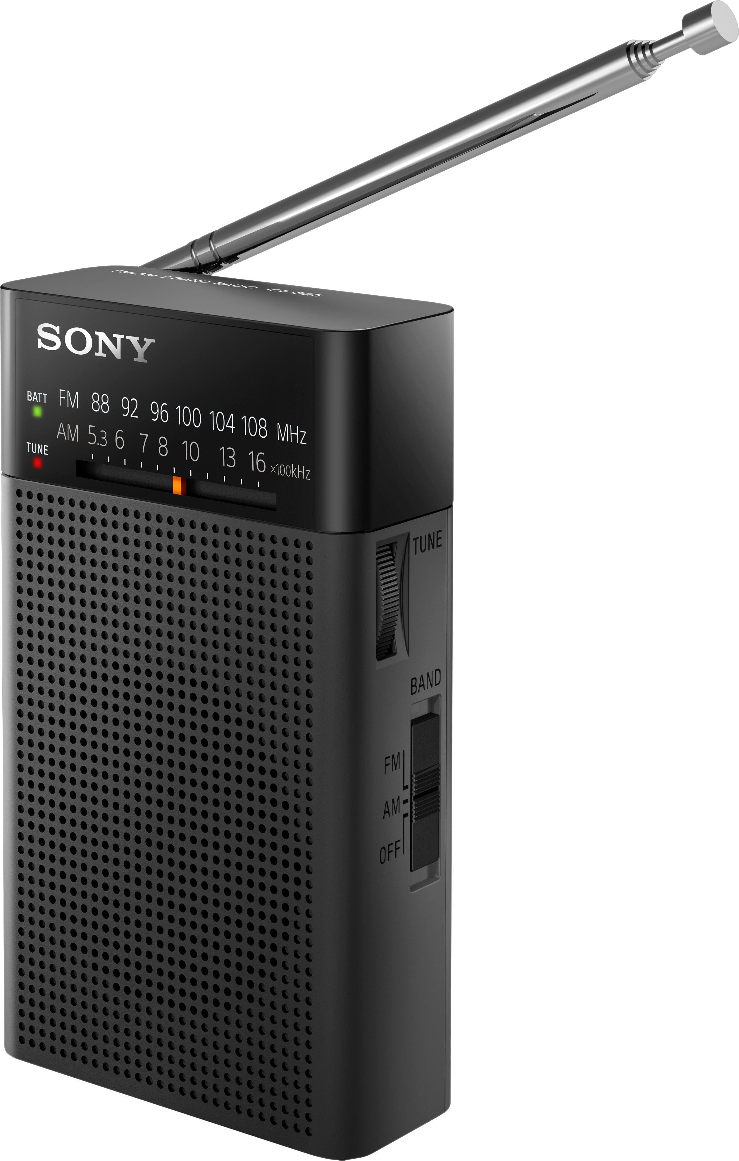 Angle. Sony - Portable AM/FM Radio - Black.