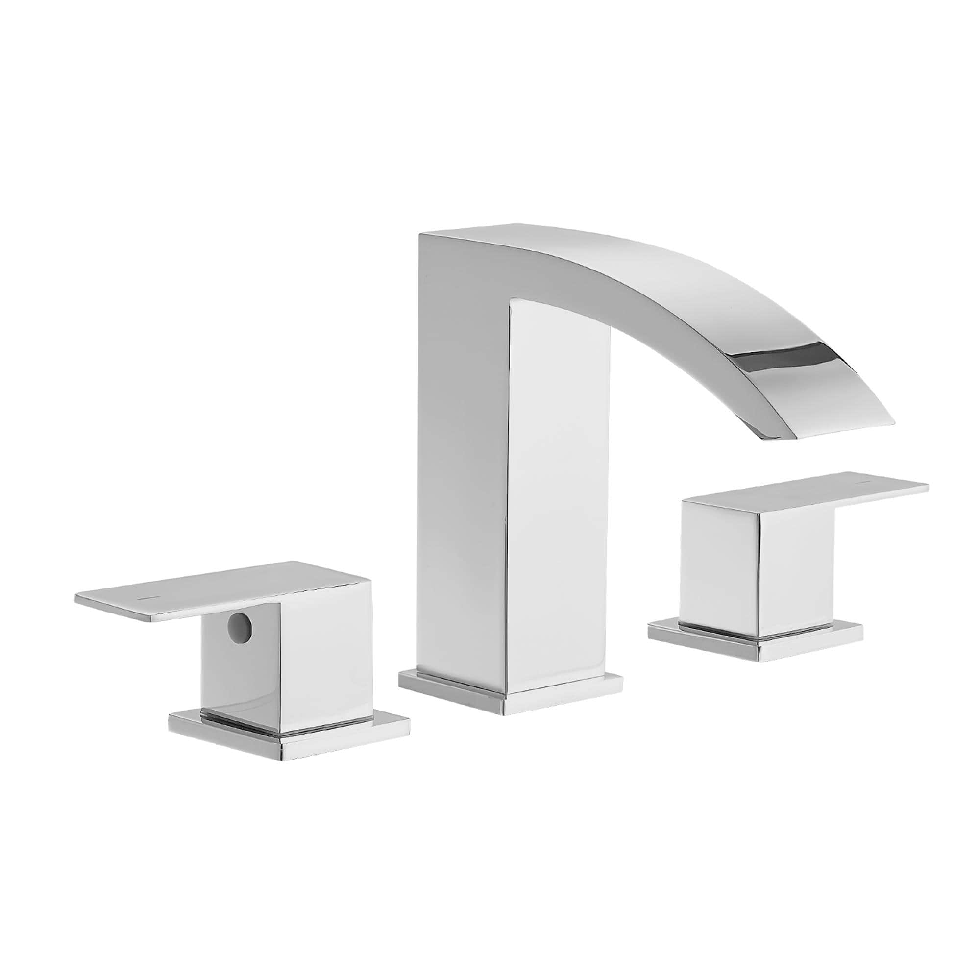 Boyel Living - Finish 3 Hole Waterfall Bathroom Faucet Two Handle with Wide Flow - Chrome price history on PriceWatchPro