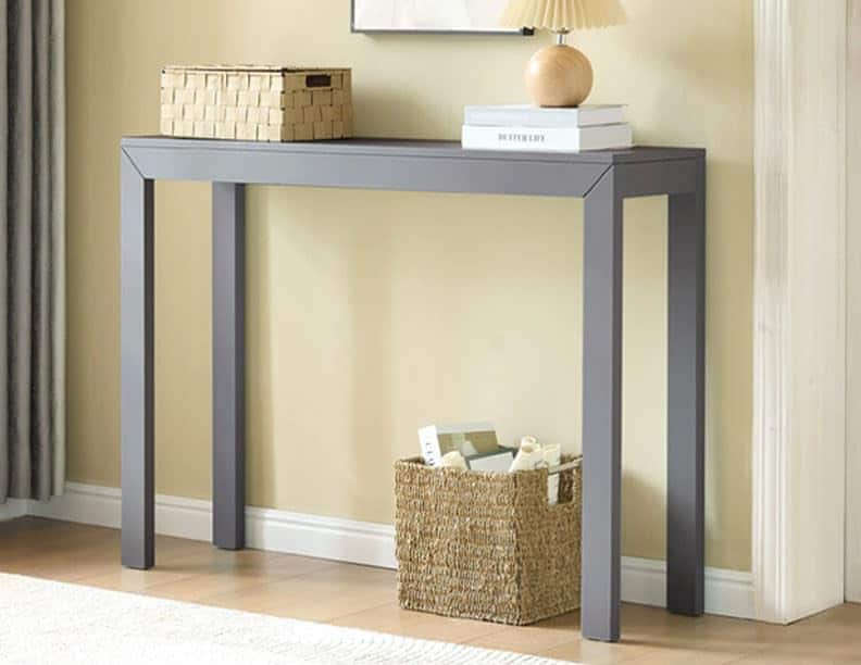 Kings Brand Furniture - Russel Long Console Table - Minimalist and Slim Entryway Table for Decorative Displays, Sofa Table - Gray