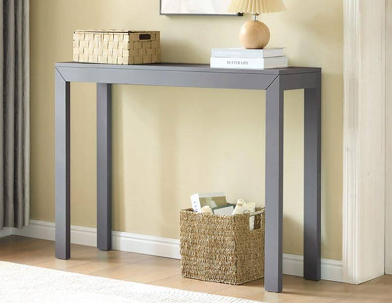 Kings Brand Furniture - Russel Long Console Table - Minimalist and Slim Entryway Table for Decorative Displays, Sofa Table - Gray
