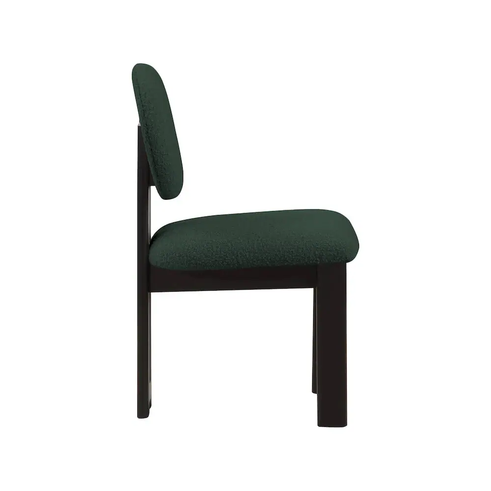 Alt View 3. Meridian Furniture - Napa Green Boucle Fabric Dining Chair, Set of 2 - Green.