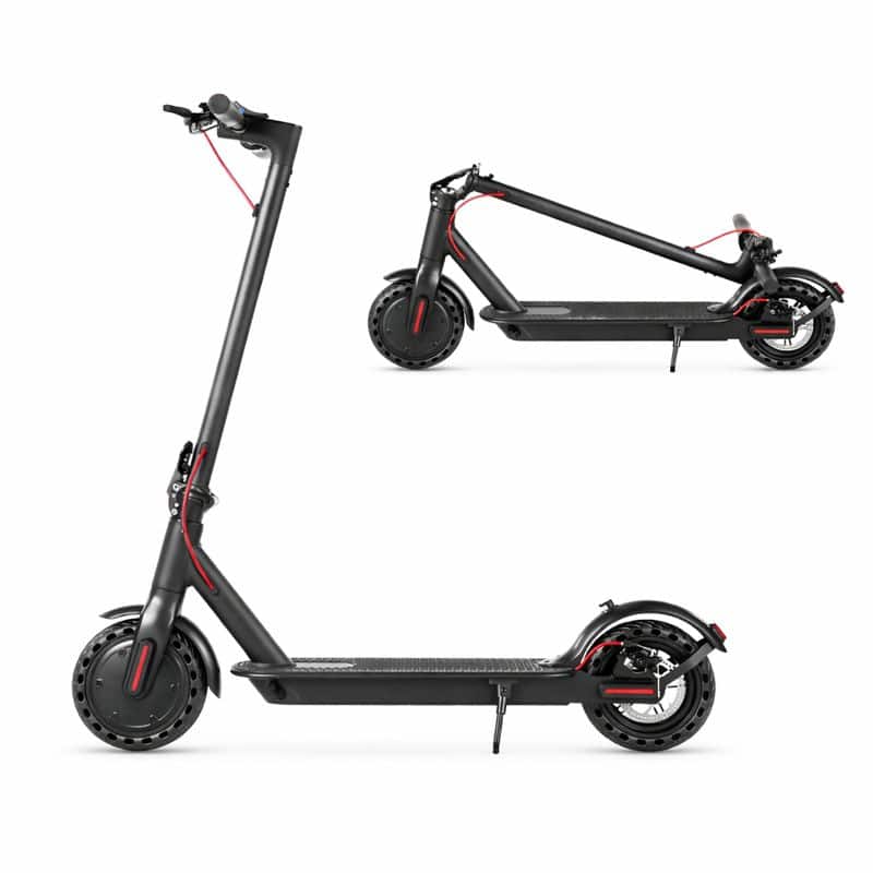 ZACHVO - 350 W 8.5" Electric Scooter, 20 mph, 19.7" Foldable, Dual-Brake, Smart App - Black