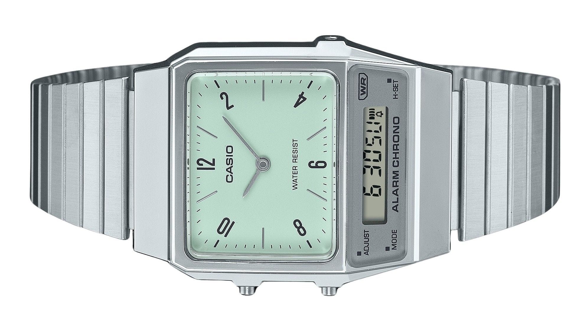 Casio Vintage Analog Digital Dual Time Stainless Steel Bracelet