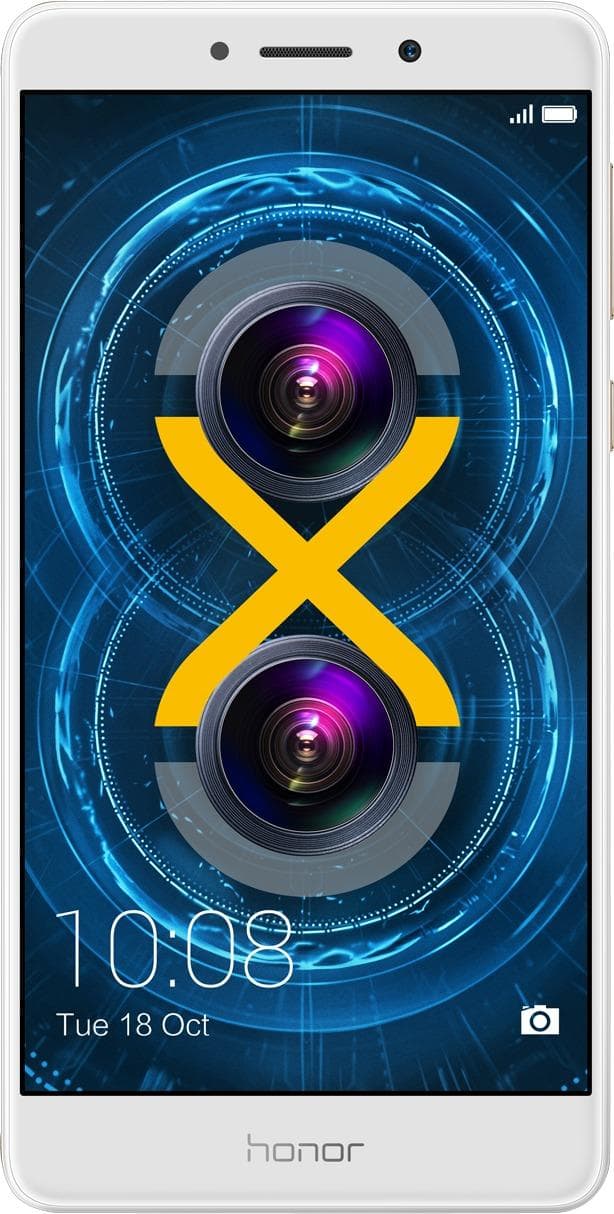 Front. Huawei - Refurbished Honor 6x 4G LTE with 32GB Memory Cell Phone (Unlocked) - Gold.