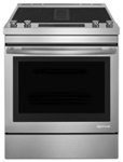 Front. JennAir - 6.4 Cu. Ft. Self-Cleaning Slide-In Electric Convection Range - Silver.
