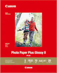 Canon - PP-301 Photo Plus II High-Glossy Photo 8.5" x 11.02" 20-Count Paper - White - Front_Zoom